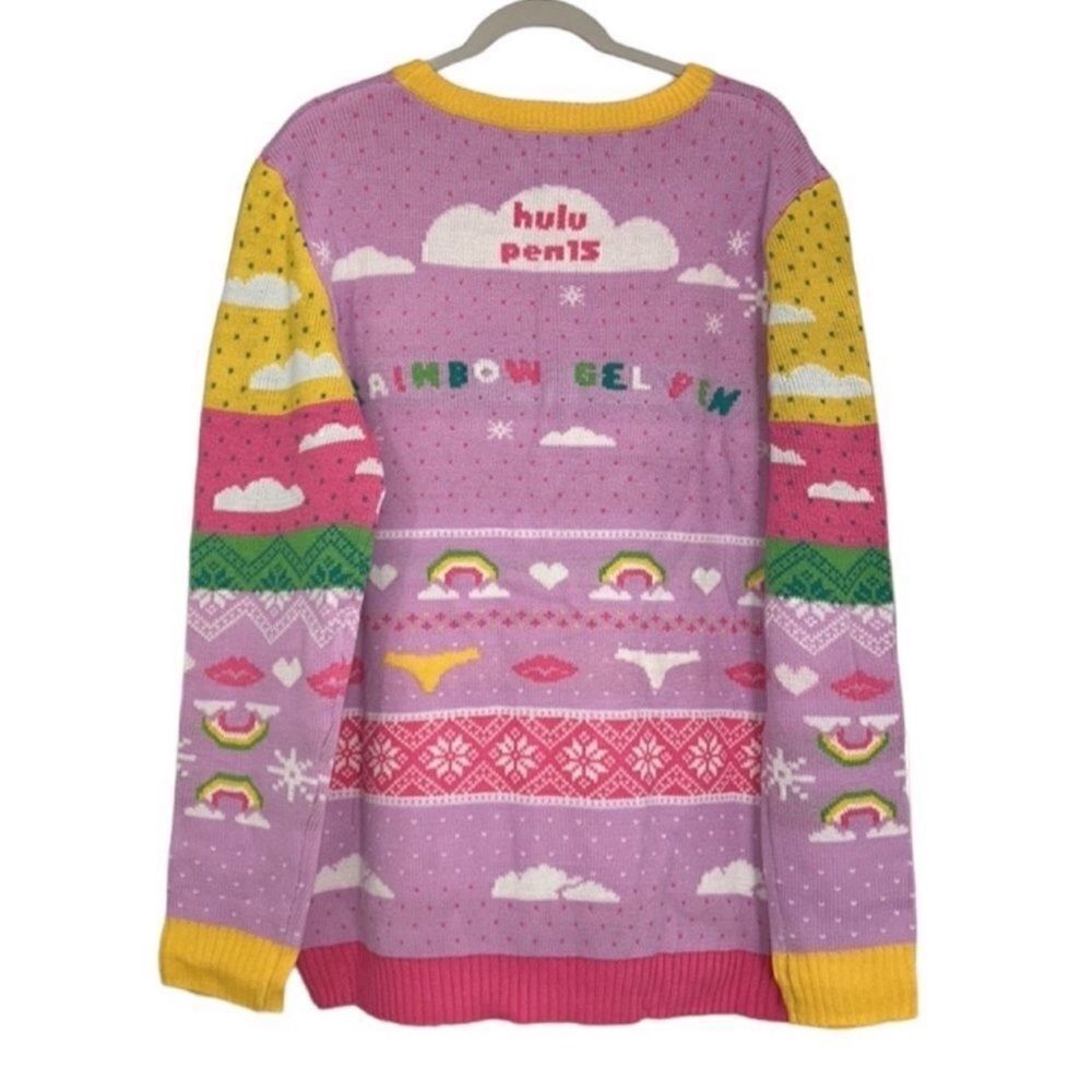 Hulu Multi colored Pink and White Sweater (Size XXL) - Picture 2 of 7